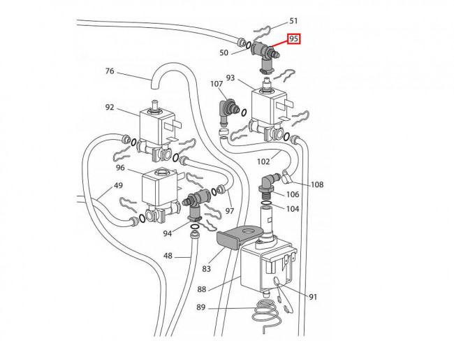 Переходник угловой глухой Delonghi EC850.M, EC860.M