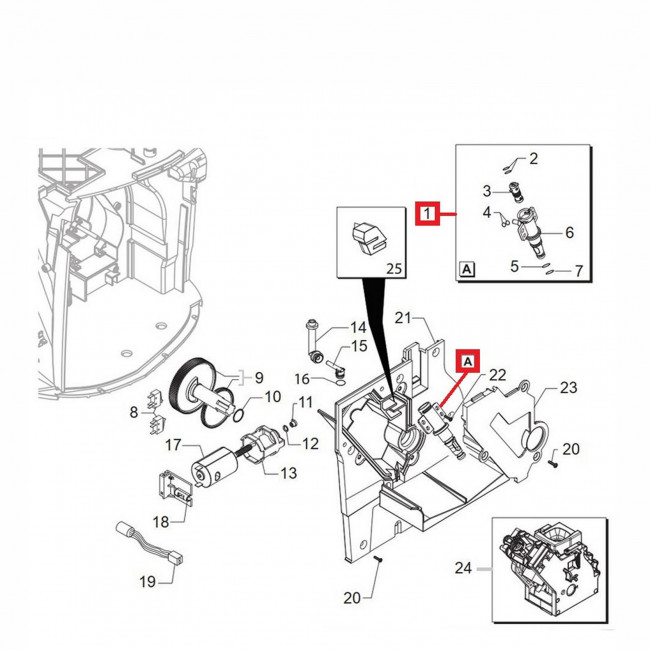 Штуцер подачи воды для кофемашин Saeco, Philips, Gaggia 421946011491, 421945000221, 421945045521