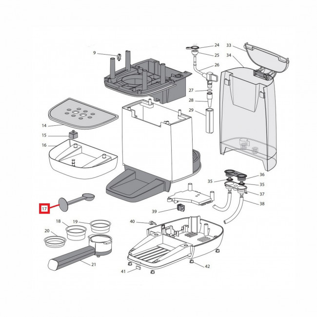 Мерная ложка с темпером для кофемашин Delonghi 7313286119 Мерная ложка с темпером для кофемашин Delonghi 7313286119