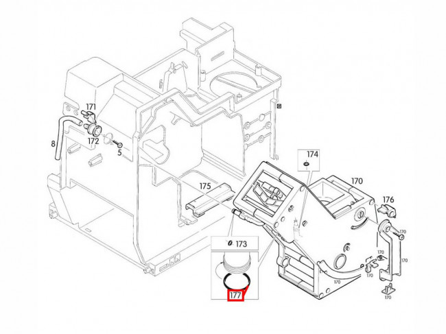 Уплотнитель заварочного блока кофемашины BOSCH TCA5-6, SIEMENS TK5-6 0059920, зам. 0306003, 6592608 Уплотнитель заварочного блока кофемашины BOSCH TCA5-6, SIEMENS TK5-6 0059920, зам. 0306003, 6592608