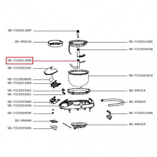 Лопатка для замешивания мультиварки Tefal RK901F32/79A Лопатка для замешивания мультиварки Tefal RK901F32/79A