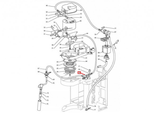 Кран пар-вода кофеварки Delonghi EC680, EC820, 7313281219