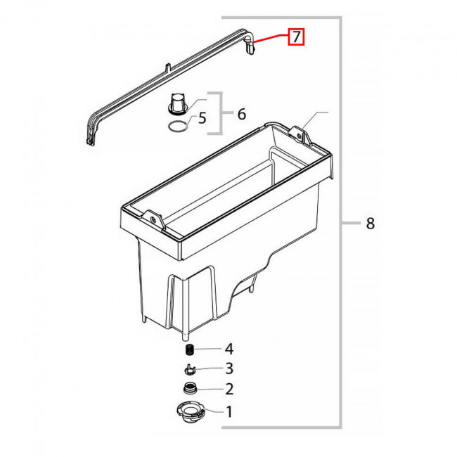 Ручка контейнера воды для кофемашин Philips, Gaggia, Saeco Lirika 11023155
