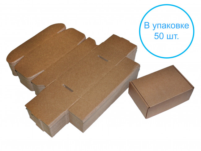Картонная коробка самосборная 16х11х6 см (Т-23), Е, Бурый - 50 шт. Картонная коробка самосборная 16х11х6 см (Т-23), Е, Бурый - 50 шт.