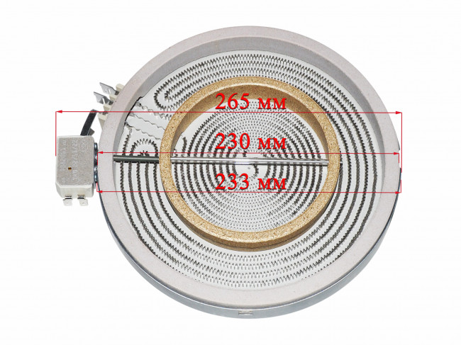 Конфорка электрическая 2х зонная (стеклокерамика) 2100/700W D230, арт. 481231018895 Конфорка электрическая 2х зонная (стеклокерамика) 2100/700W D230, арт. 481231018895