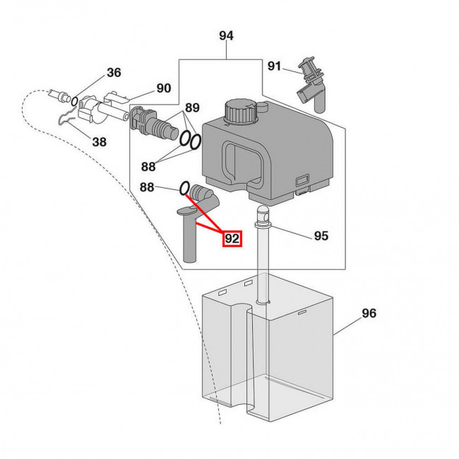 Трубка узла подачи молока для кофемашин Delonghi Lattissima Plus EN520, 5513223081