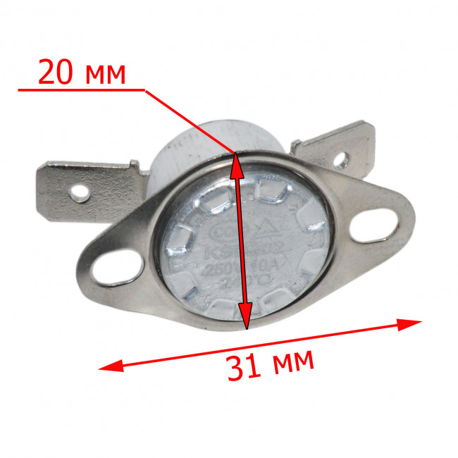 Датчик температуры KSD302 (240С, 250V, 10A) Датчик температуры KSD302 (240С, 250V, 10A)