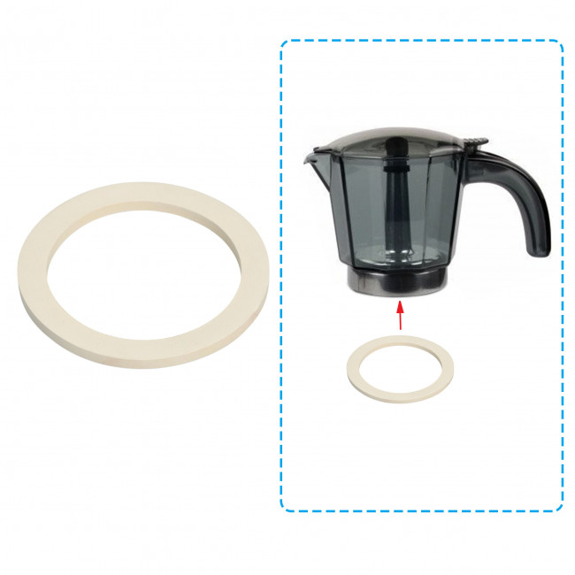 Уплотнительная прокладка рожка для гейзерной кофеварки DeLonghi EMK6 MOKA (71*55.5*3.3мм) 5332135100