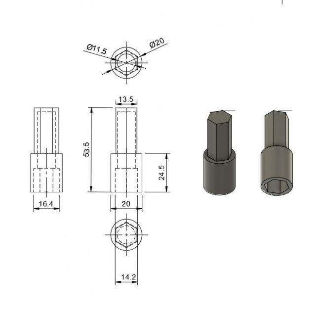 Втулка малая соковыжималки для цитрусовых Redmond RJ-913