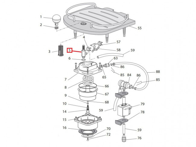 Кран подачи воды/пара кофеварки Delonghi ECO310 7313286079 Кран подачи воды/пара кофеварки Delonghi ECO310 7313286079