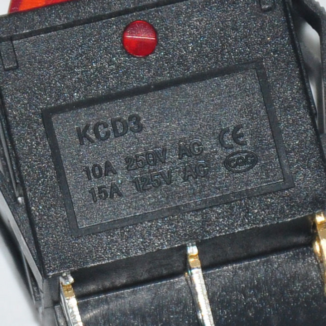 Выключатель режимов нагрева водонагревателя KCD3 (10A-250V) без накладки, зам. 65150778, 65150710